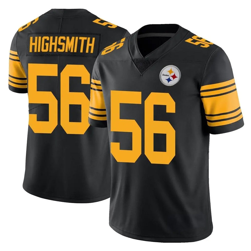 Rebec P.Steelers #56 Alex Highsmith Player Black Limited Color Rush Home Game Stitched Jerseys