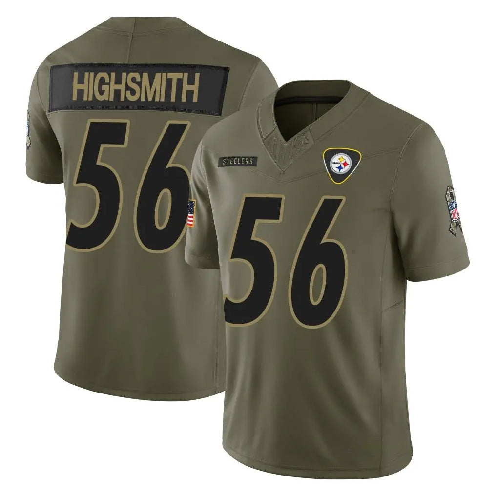 Rebec P.Steelers #56 Alex Highsmith Player Olive 2025 Salute To Service Limited Home Game Stitched Jerseys