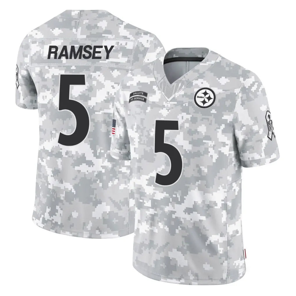 Rebec P.Steelers #5 Jalen Ramsey Player Arctic Camo Limited Salute To Service Home Game Stitched Jerseys