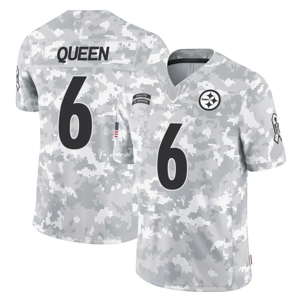 Rebec P.Steelers #6 Patrick Queen Player Arctic Camo Limited Salute To Service Home Game Stitched Jerseys
