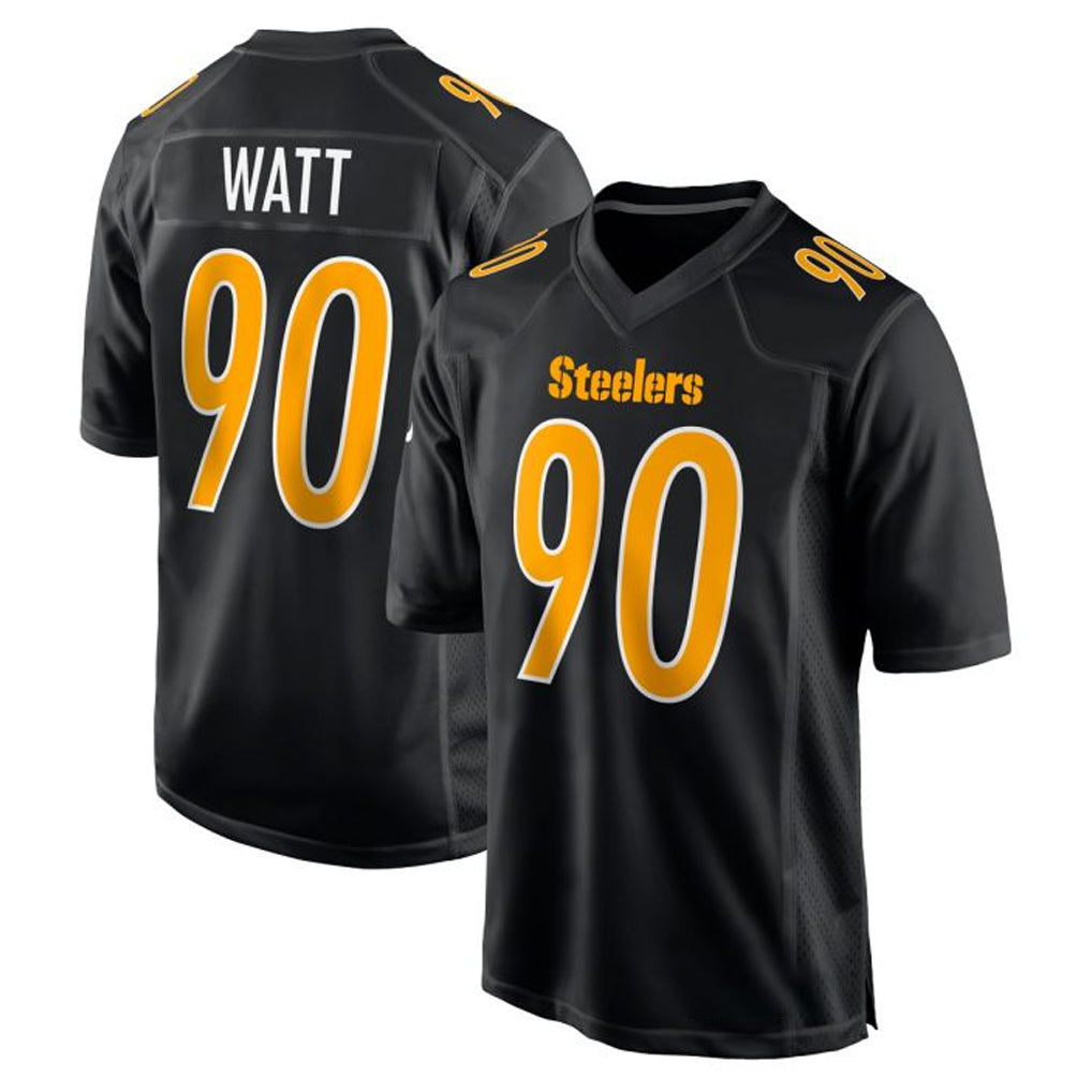 Rebec P.Steelers #90 T.J. Watt Player Black Fashion Limited Home Game Stitched Jerseys
