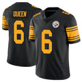 Rebec P.Steelers #6 Patrick Queen Player Black Limited Color Rush Home Game Stitched Jerseys