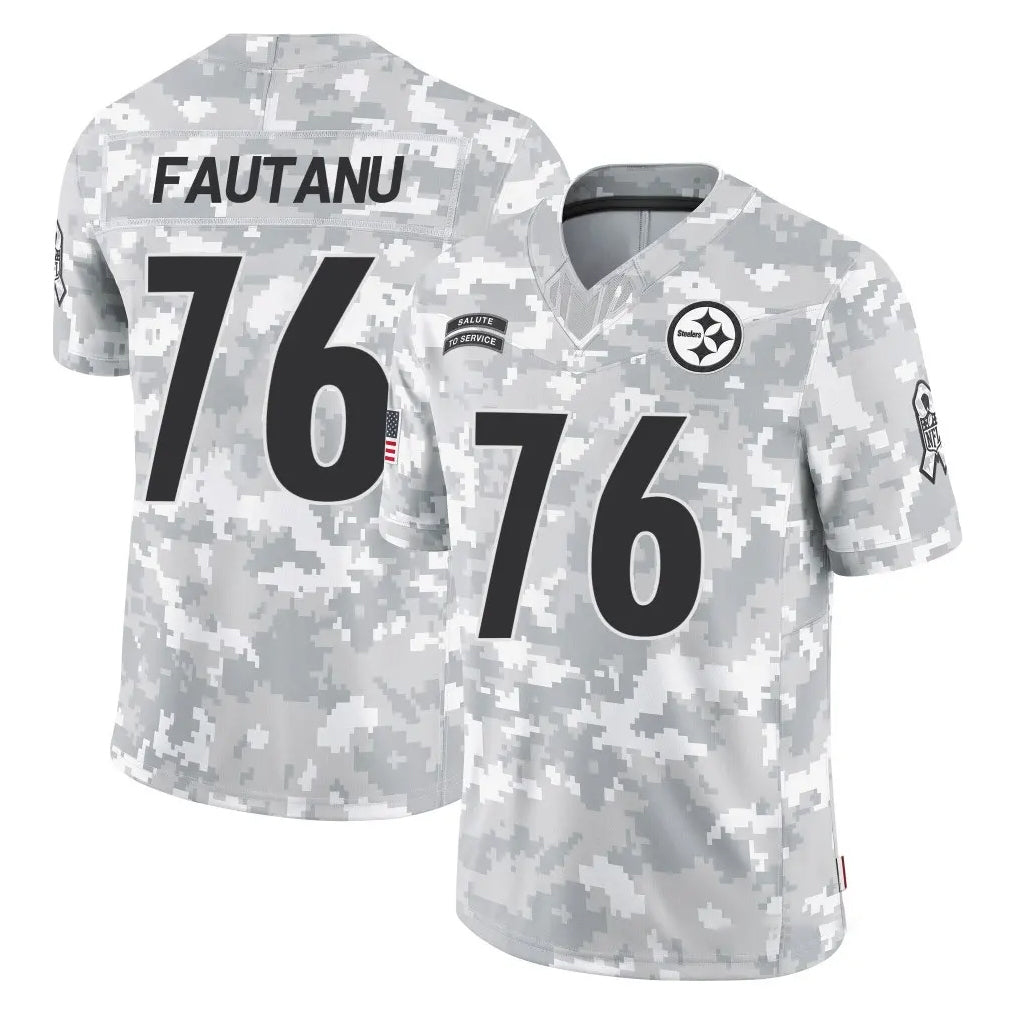 Rebec P.Steelers #76 Troy Fautanu Player Arctic Camo Limited Salute To Service Home Game Stitched Jerseys