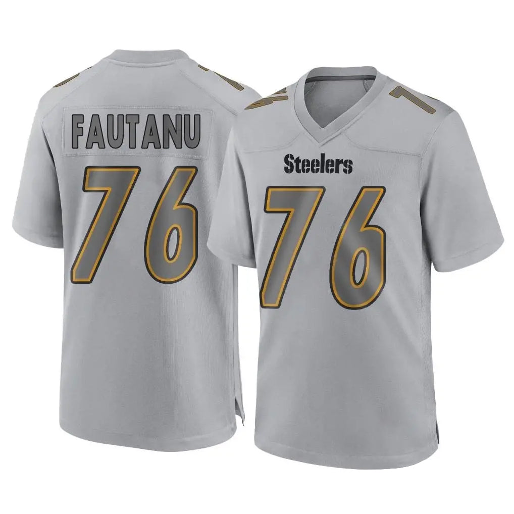 Rebec P.Steelers #76 Troy Fautanu Player Gray Atmosphere Fashion Home Game Stitched Jerseys