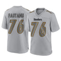 Rebec P.Steelers #76 Troy Fautanu Player Gray Atmosphere Fashion Home Game Stitched Jerseys