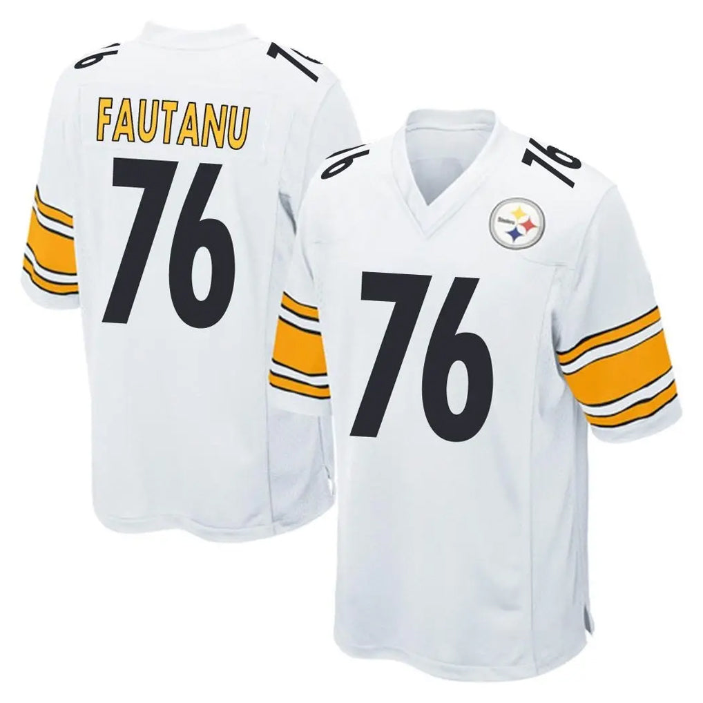 Rebec P.Steelers #76 Troy Fautanu Player White Home Game Stitched Jerseys