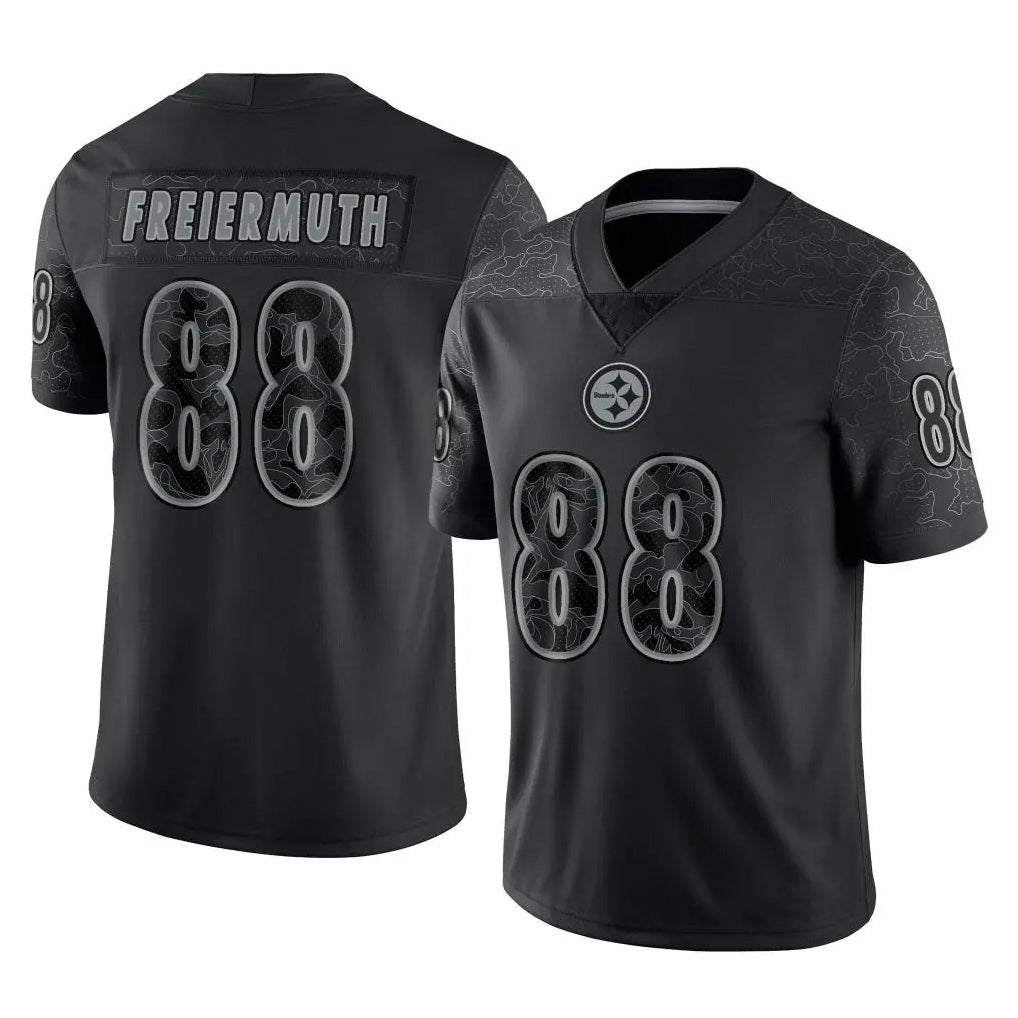 Rebec P.Steelers #88 Pat Freiermuth Player Black Reflective Limited Home Game Stitched Jerseys