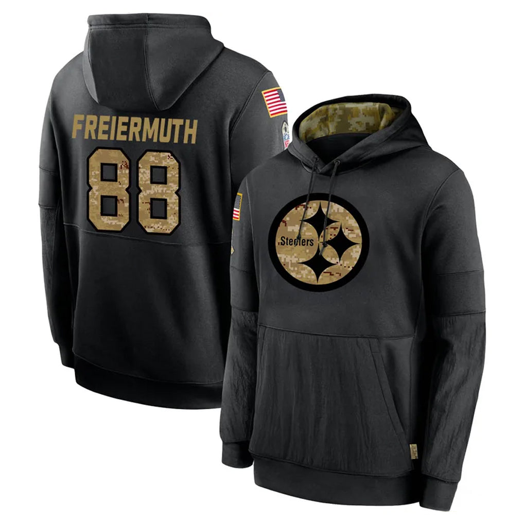 Rebec P.Steelers #88 Pat Freiermuth Player Black Salute to Service Hoodies Limited Game Stitched Jerseys