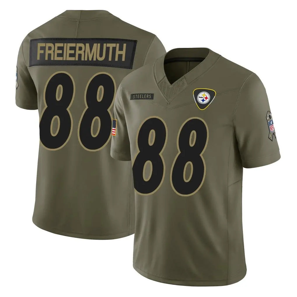 Rebec P.Steelers #88 Pat Freiermuth Player Olive 2025 Salute To Service Limited Home Game Stitched Jerseys