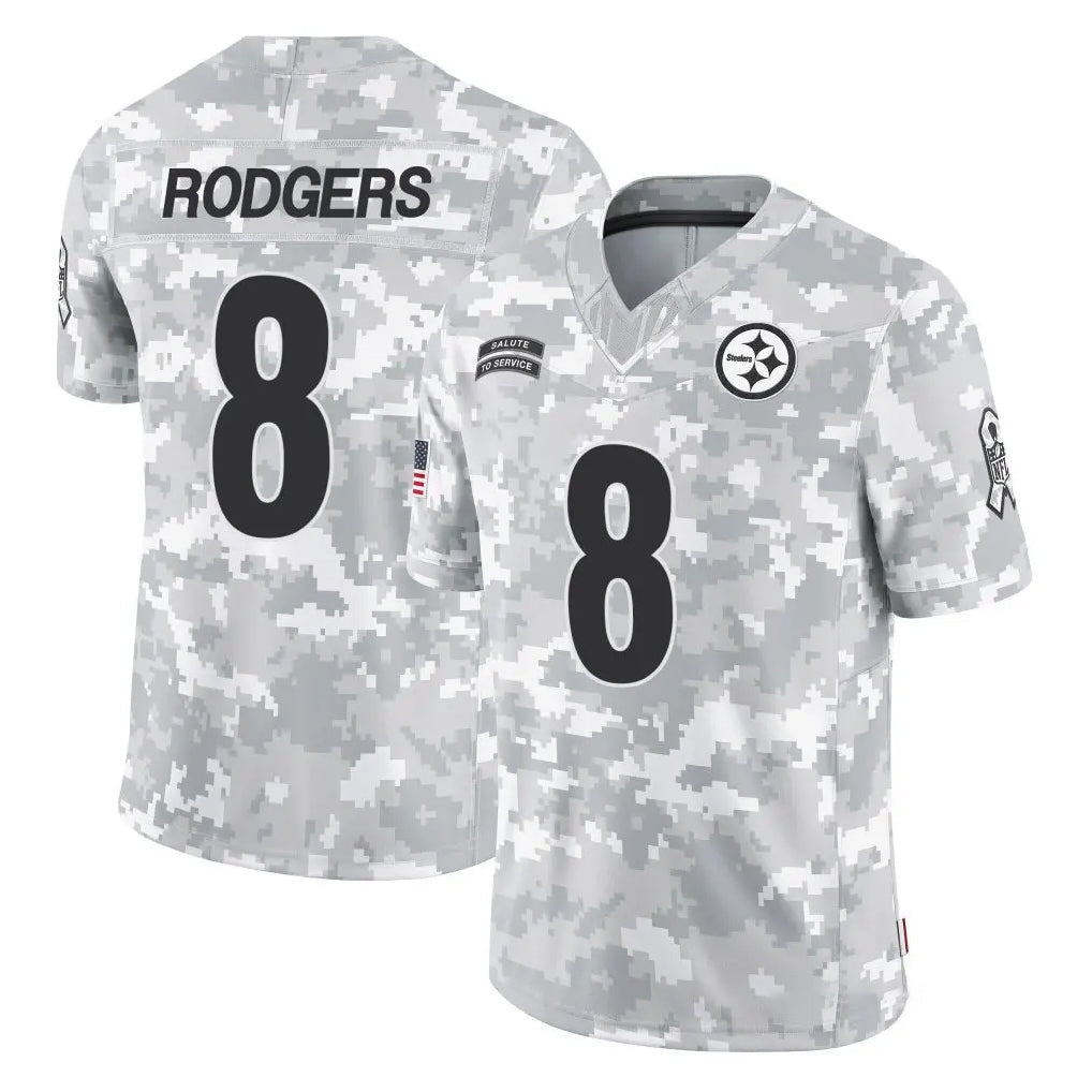 Rebec P.Steelers #8 Aaron Rodgers Player Arctic Camo Limited Salute To Service Home Game Stitched Jerseys
