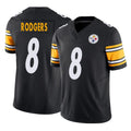 Rebec P.Steelers #8 Aaron Rodgers Player Black Limited Vapor F.U.S.E. Home Game Stitched Jerseys