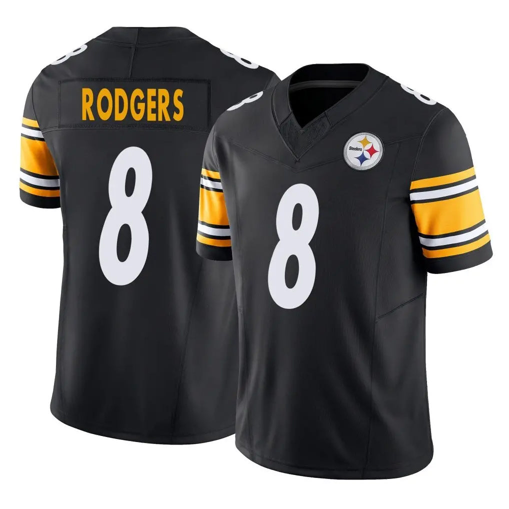 Rebec P.Steelers #8 Aaron Rodgers Player Black Limited Vapor F.U.S.E. Home Game Stitched Jerseys