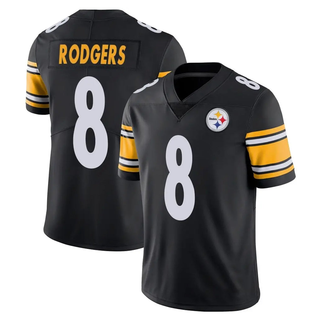 Rebec P.Steelers #8 Aaron Rodgers Player Black Limited Vapor Untouchable Home Game Stitched Jerseys