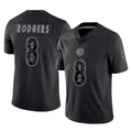 Rebec P.Steelers #8 Aaron Rodgers Player Black Reflective Limited Home Game Stitched Jerseys