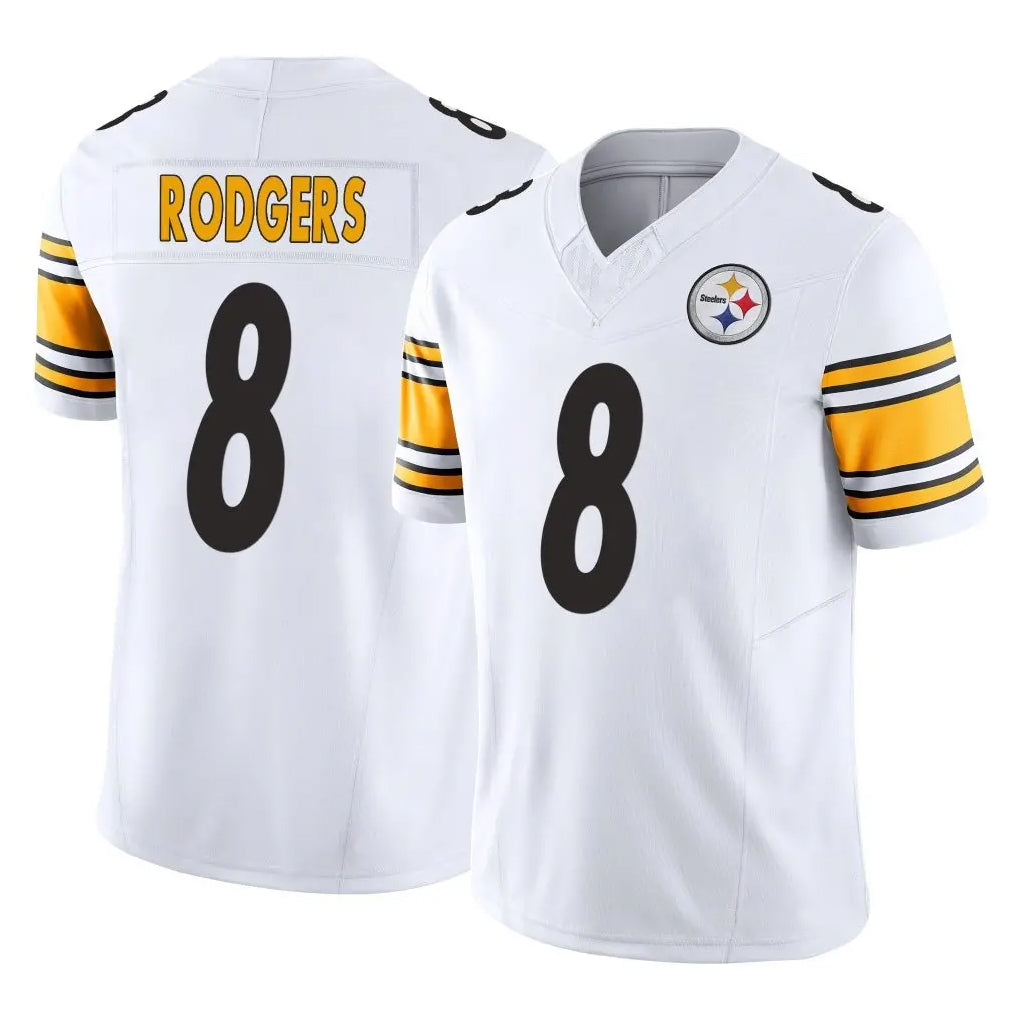 Rebec P.Steelers #8 Aaron Rodgers Player White Limited Vapor F.U.S.E. Home Game Stitched Jerseys