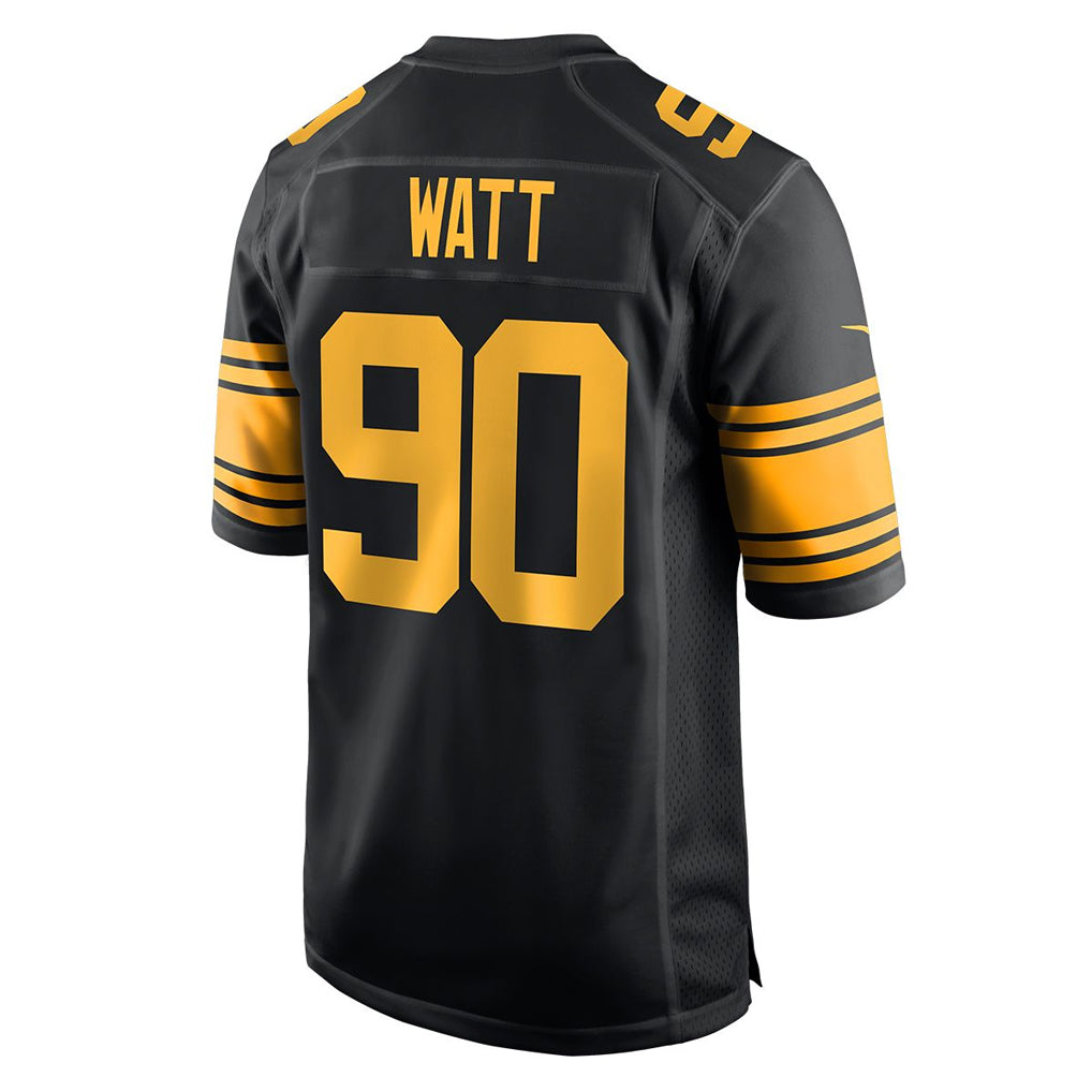 Rebec P.Steelers #90 T.J. Watt Player Black Color Rush Home Game Stitched Jerseys