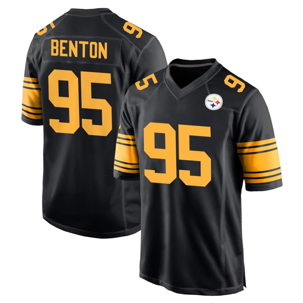 Rebec P.Steelers #95 Keeanu Benton Player Black Color Rush Home Game Stitched Jerseys