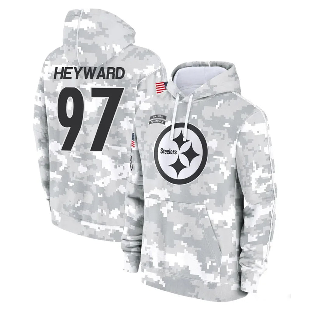 Rebec P.Steelers #97 Cameron Heyward Player Arctic Camo Limited Salute to Service Pullover Hoodies Game Stitched Jerseys