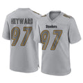 Rebec P.Steelers #97 Cameron Heyward Player Gray Atmosphere Fashion Home Game Stitched Jerseys