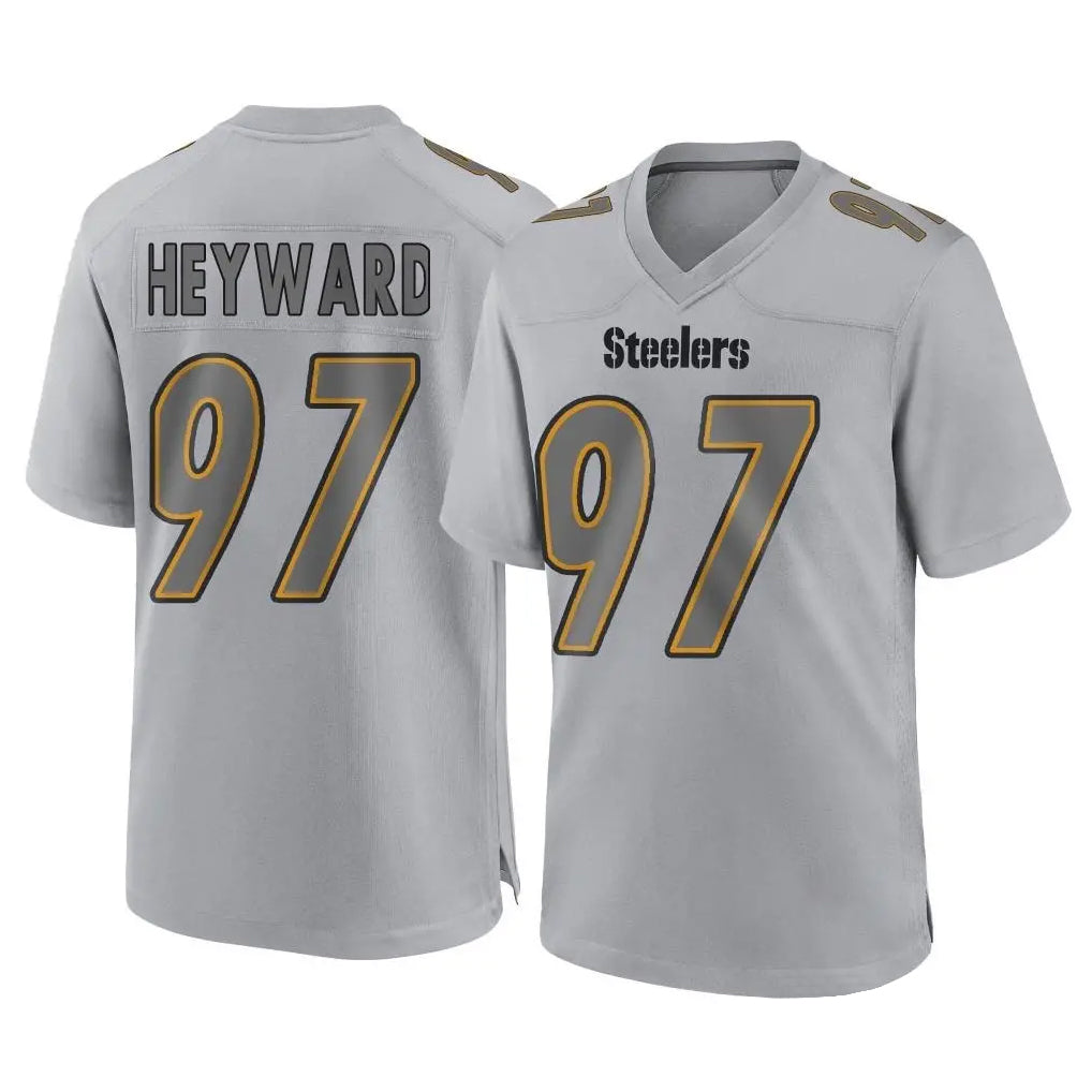 Rebec P.Steelers #97 Cameron Heyward Player Gray Atmosphere Fashion Home Game Stitched Jerseys