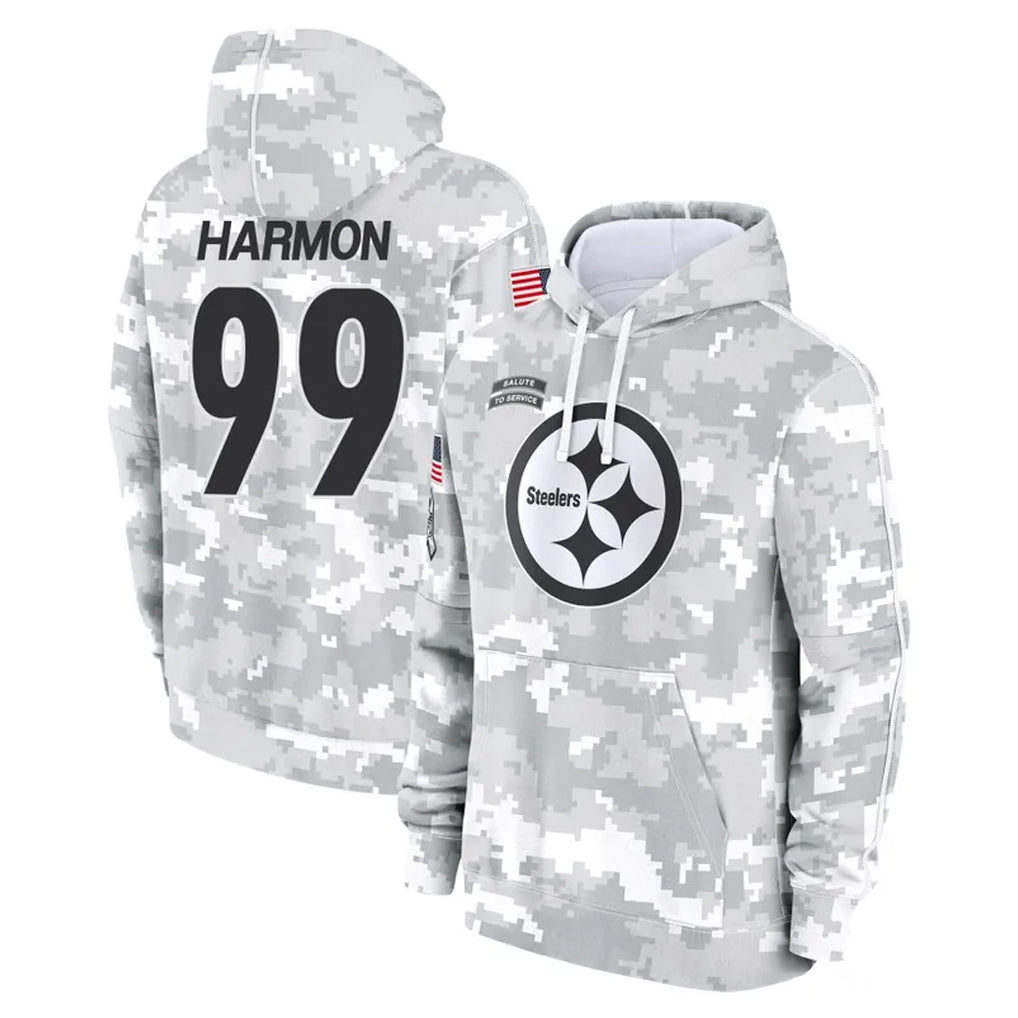 Rebec P.Steelers #99 Derrick Harmon Player Arctic Camo Limited Salute to Service Pullover Hoodies Game Stitched Jerseys