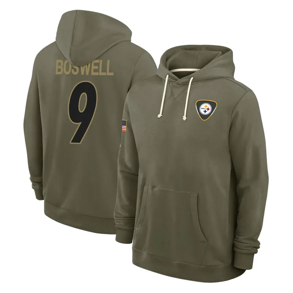Rebec P.Steelers #9 Chris Boswell Player Olive Salute to Service Pullover Hoodies Limited Stitched Jerseys