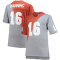 Rebec T.Volunteers #16 Peyton Manning Mitchell & Ness Name & Number Tie-Dye V-Neck T-Shirt Gray Tennessee Orange Stitched American College Jerseys
