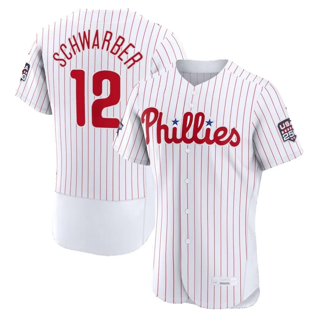 P.Phillies #12 Kyle Schwarber 2026 All-Star Game White Rebec Authentic Baseball Stitched Jerseys