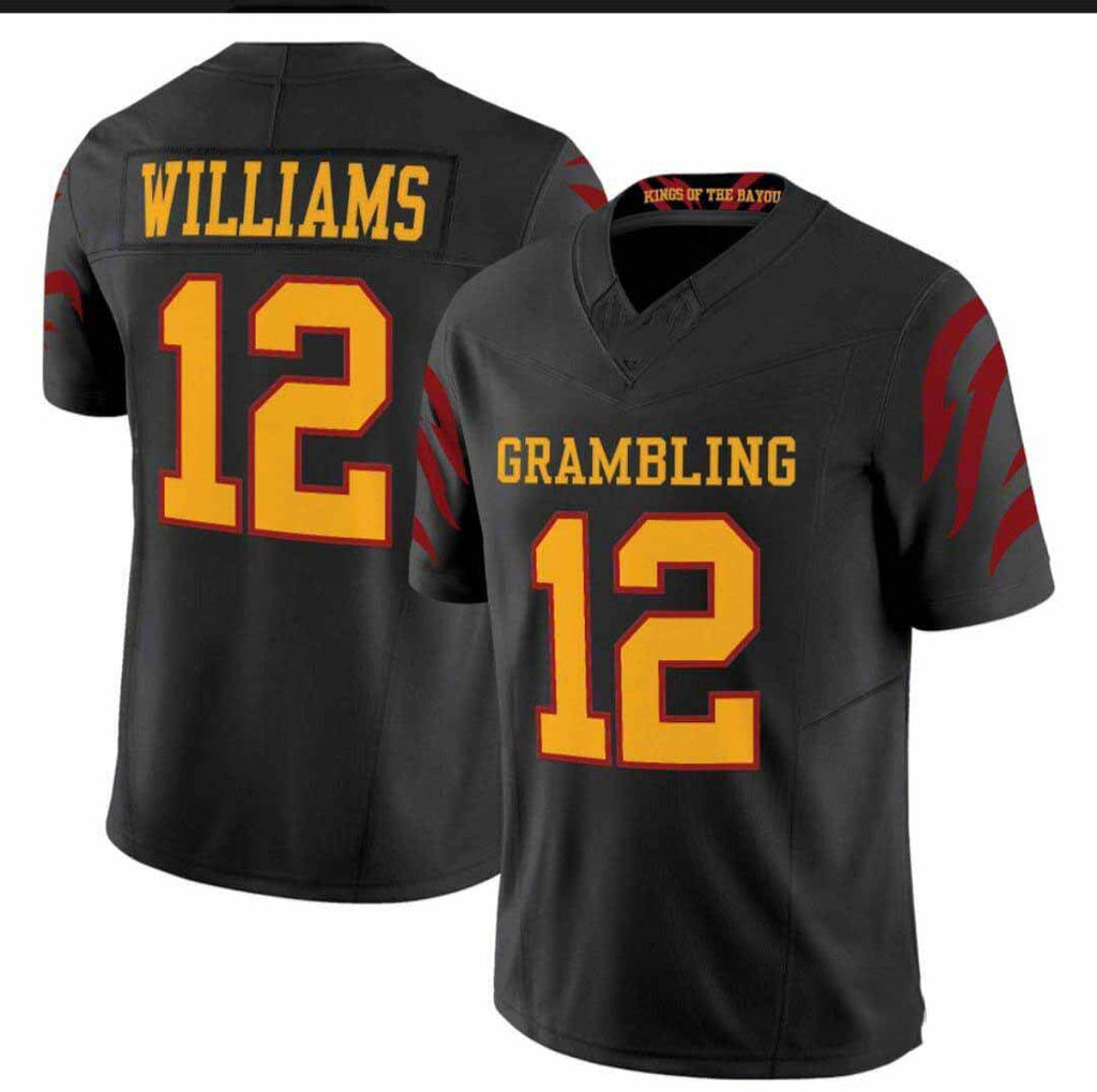 Rebec G.Tigers #12 Doug Williams Black Premier Strategy Football College Jerseys