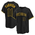 Rebec S.Diego Padres #11 Yu Darvish Player Black Snake Skin City Home Game Stitched Jerseys