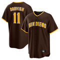 Rebec S.Diego Padres #11 Yu Darvish Player Brown Alternate Replica Game Stitched Jerseys