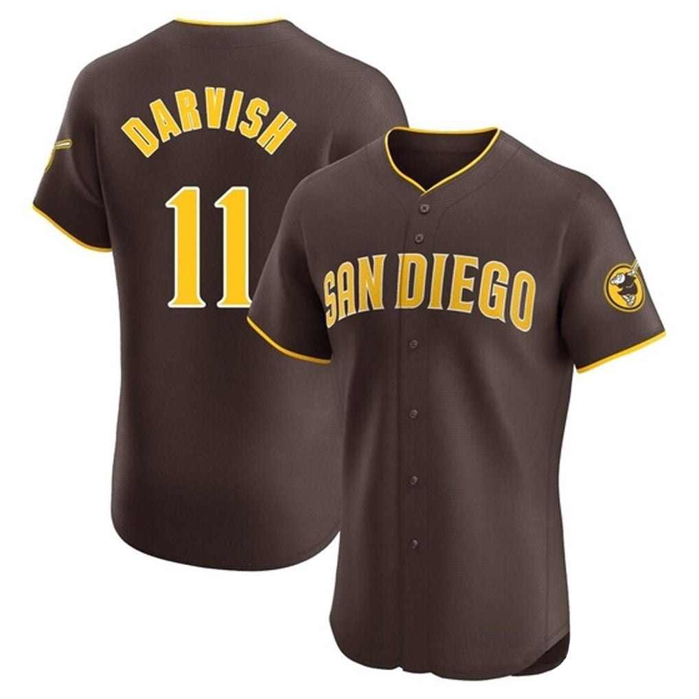 Rebec S.Diego Padres #11 Yu Darvish Player Brown Home Limited Elite Stitched Jerseys