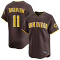 Rebec S.Diego Padres #11 Yu Darvish Player Brown Home Limited Game Stitched Jerseys
