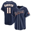 Rebec S.Diego Padres #11 Yu Darvish Player Navy Cooperstown Collection Limited Home Stitched Jerseys