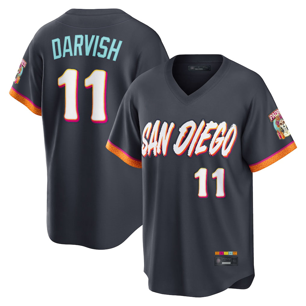 Rebec S.Diego Padres #11 Yu Darvish Player Obsidian 2026 City Connect Home Game T-shirt Stitched Jerseys