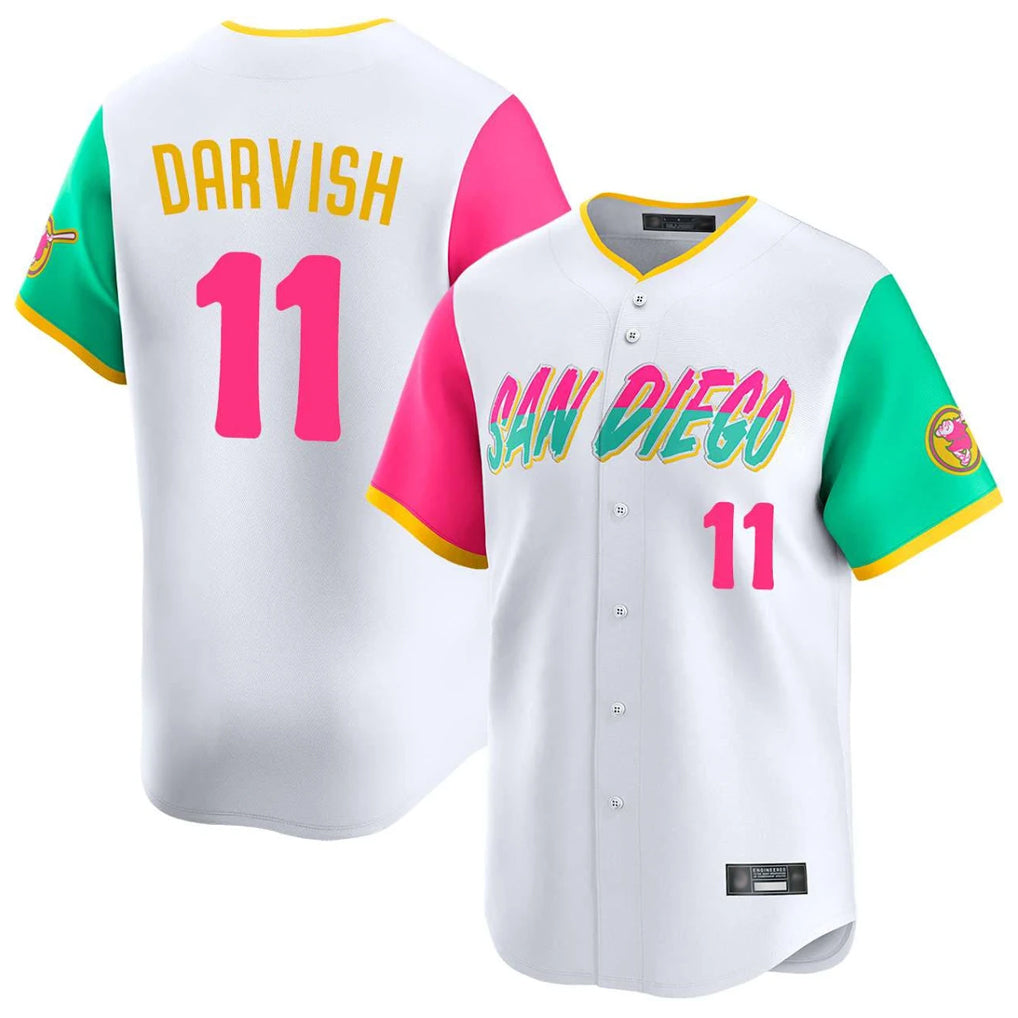 Rebec S.Diego Padres #11 Yu Darvish Player White City Connect Home Limited Stitched Jerseys