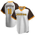 Rebec S.Diego Padres #11 Yu Darvish Player White Home Cooperstown Collection Replica Game Stitched Jerseys