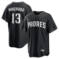 Rebec S.Diego Padres #13 Manny Machado Player Black Home Game Stitched Jerseys