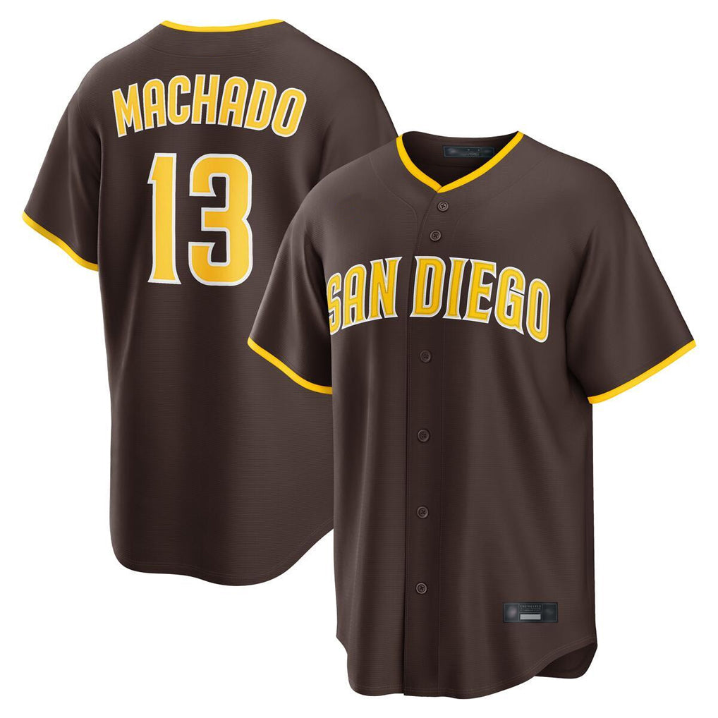 Rebec S.Diego Padres #13 Manny Machado Player Brown Alternate Replica Game Stitched Jerseys