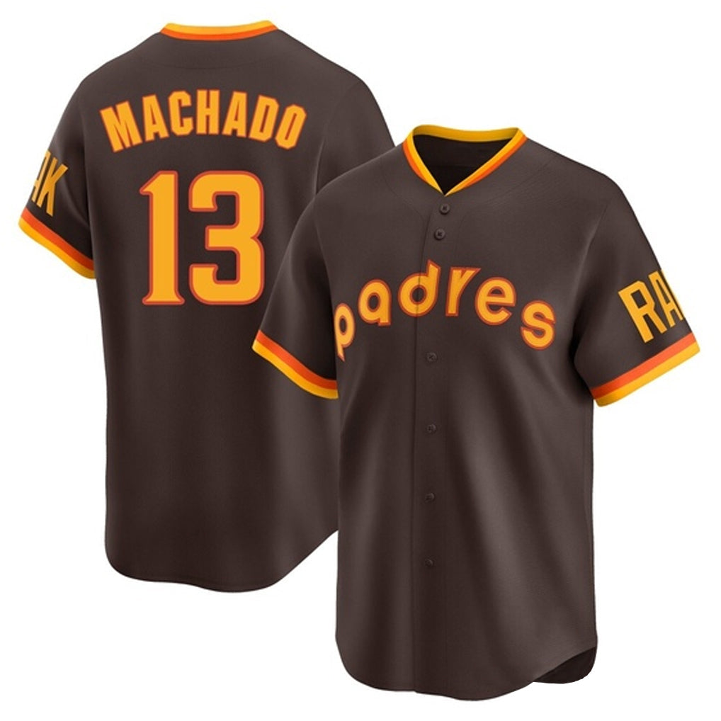 Rebec S.Diego Padres #13 Manny Machado Player Brown Home Cooperstown Collection Replica Game Stitched Jerseys