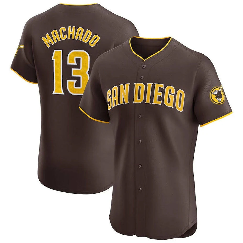 Rebec S.Diego Padres #13 Manny Machado Player Brown Home Limited Elite Stitched Jerseys