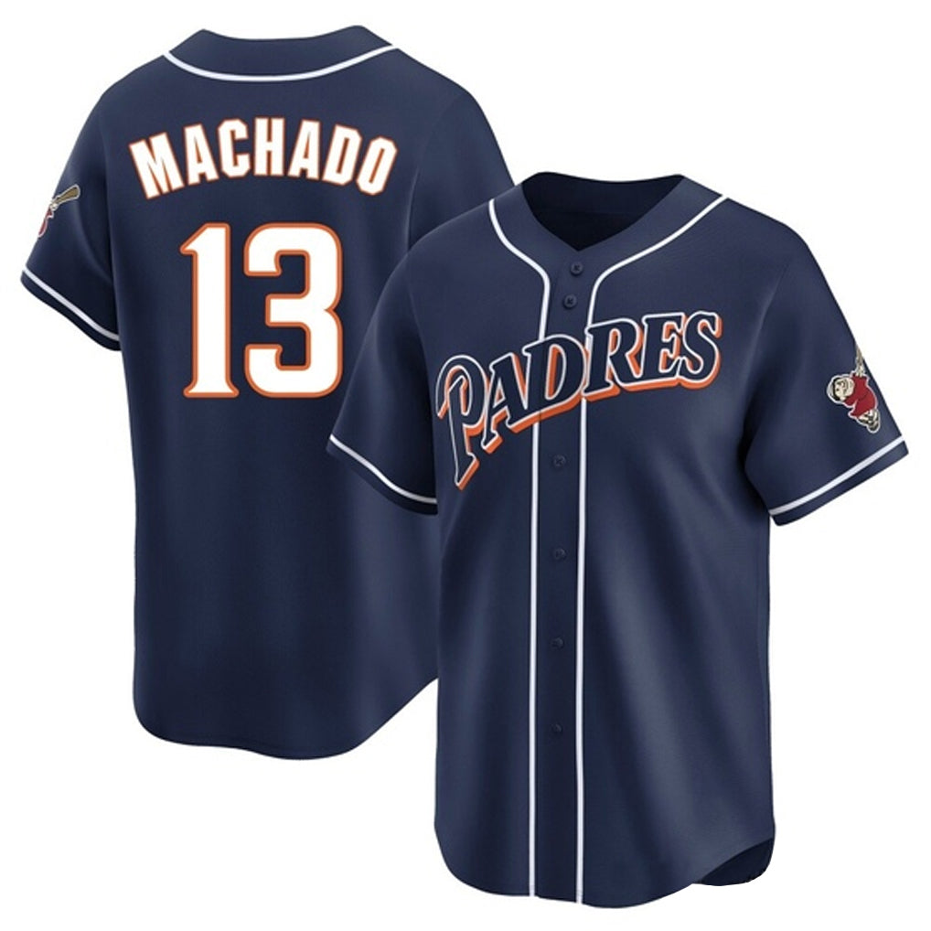Rebec S.Diego Padres #13 Manny Machado Player Navy Cooperstown Collection Limited Home Stitched Jerseys