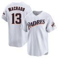 Rebec S.Diego Padres #13 Manny Machado Player White Cooperstown Collection Limited Home Stitched Jerseys