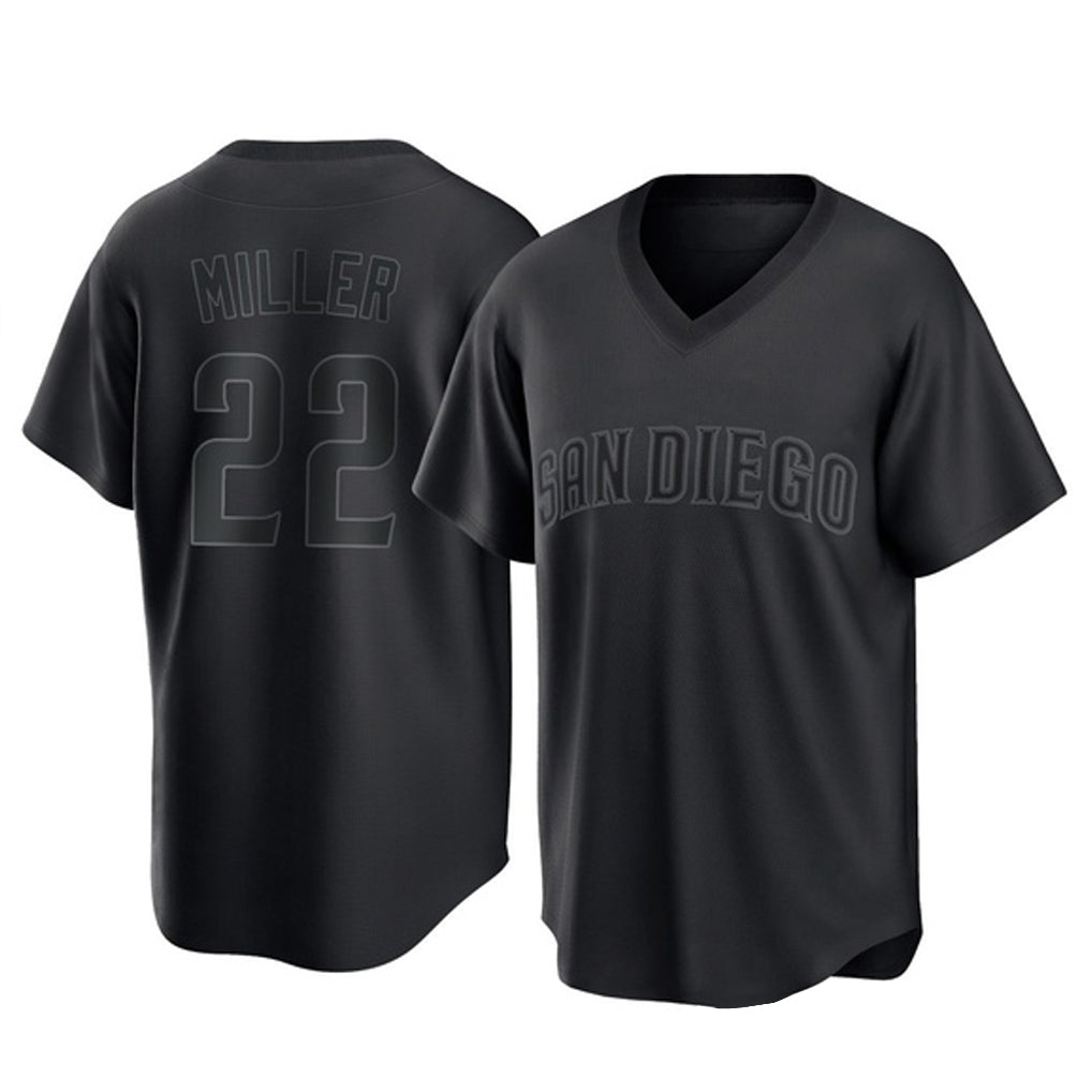 Rebec S.Diego Padres #22 Mason Miller Player Black Pitch Fashion Game T-shirt Stitched Jerseys