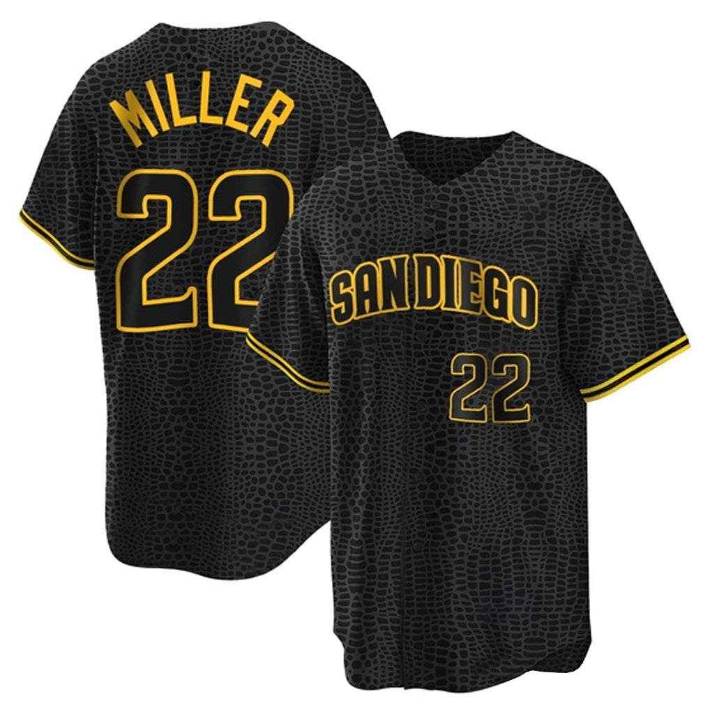 Rebec S.Diego Padres #22 Mason Miller Player Black Snake Skin City Home Game Stitched Jerseys