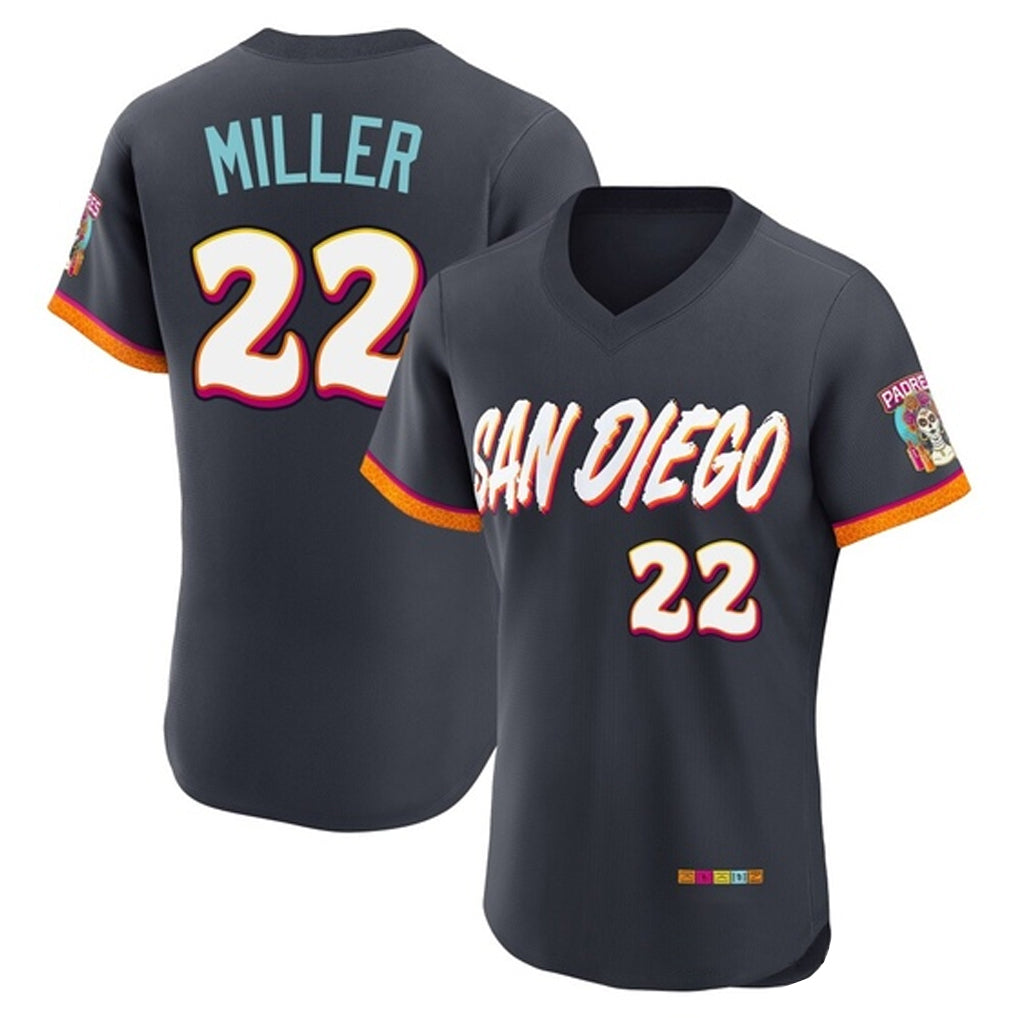 Rebec S.Diego Padres #22 Mason Miller Player Obsidian 2026 City Connect Home Limited Elite T-shirt Stitched Jerseys