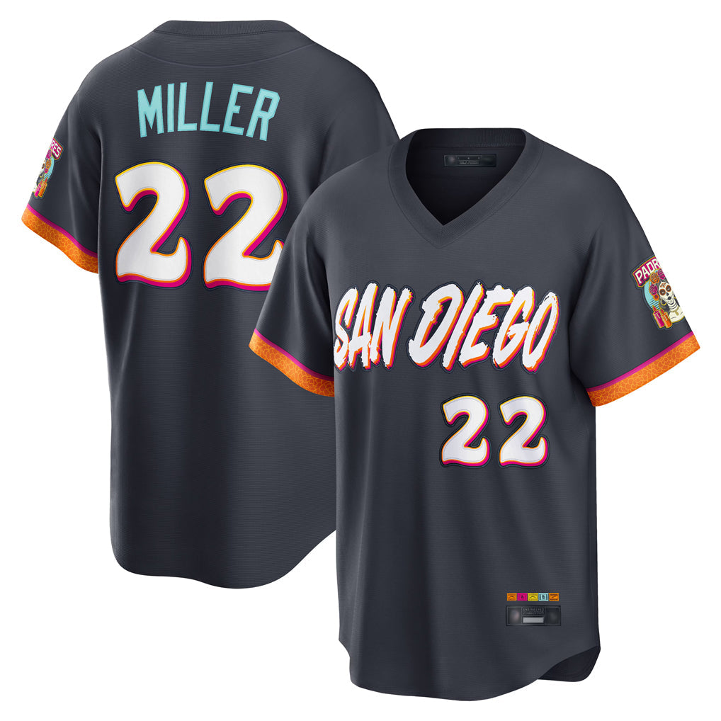Rebec S.Diego Padres #22 Mason Miller Player Obsidian 2026 City Connect Home Limited T-shirt Stitched Jerseys