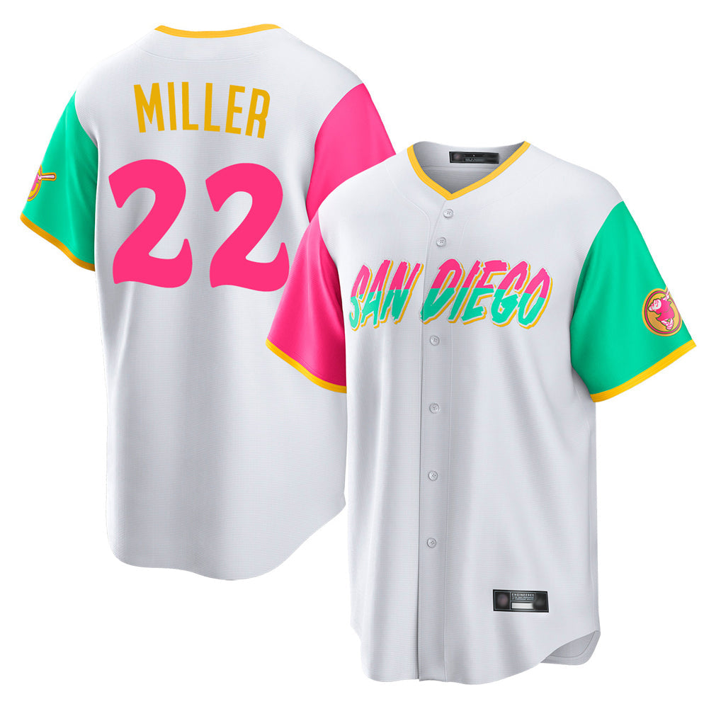 Rebec S.Diego Padres #22 Mason Miller Player White City Connect Home Game Stitched Jerseys