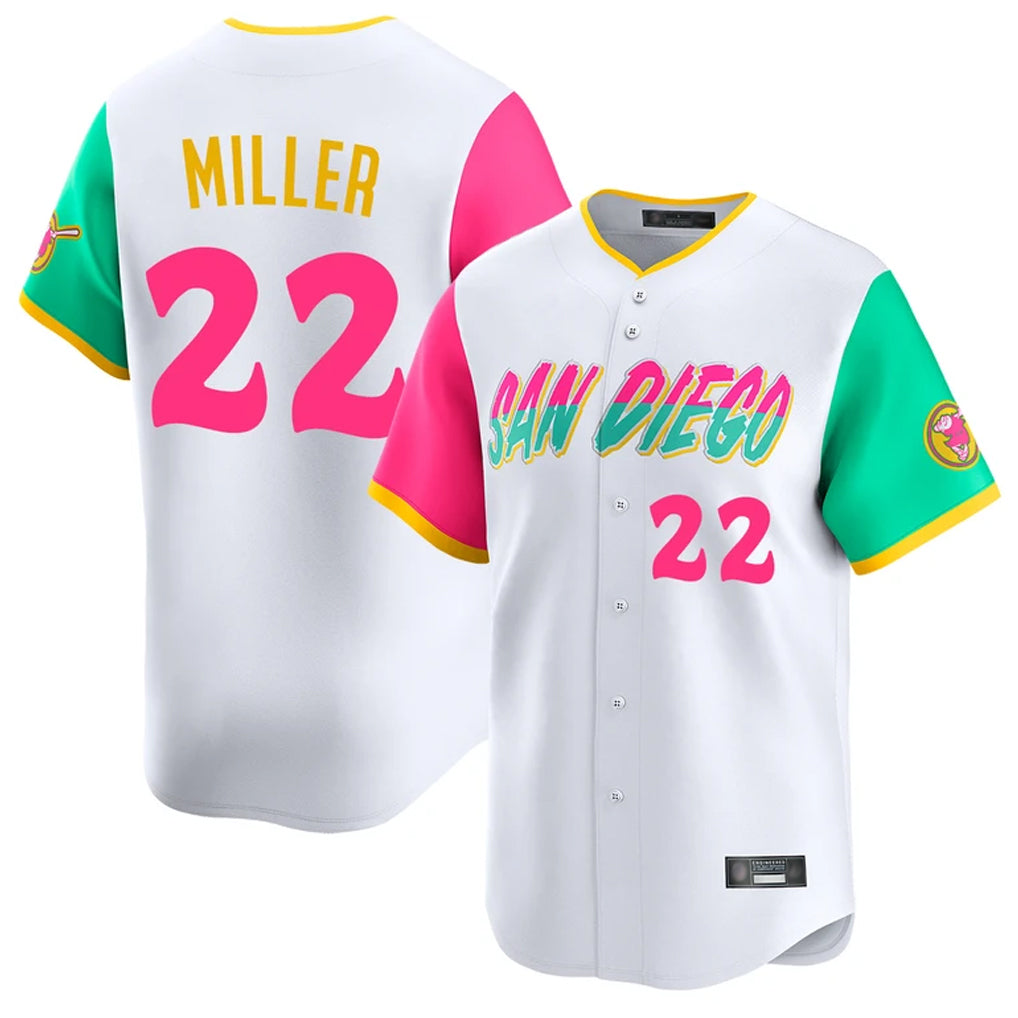 Rebec S.Diego Padres #22 Mason Miller Player White City Connect Home Limited Stitched Jerseys