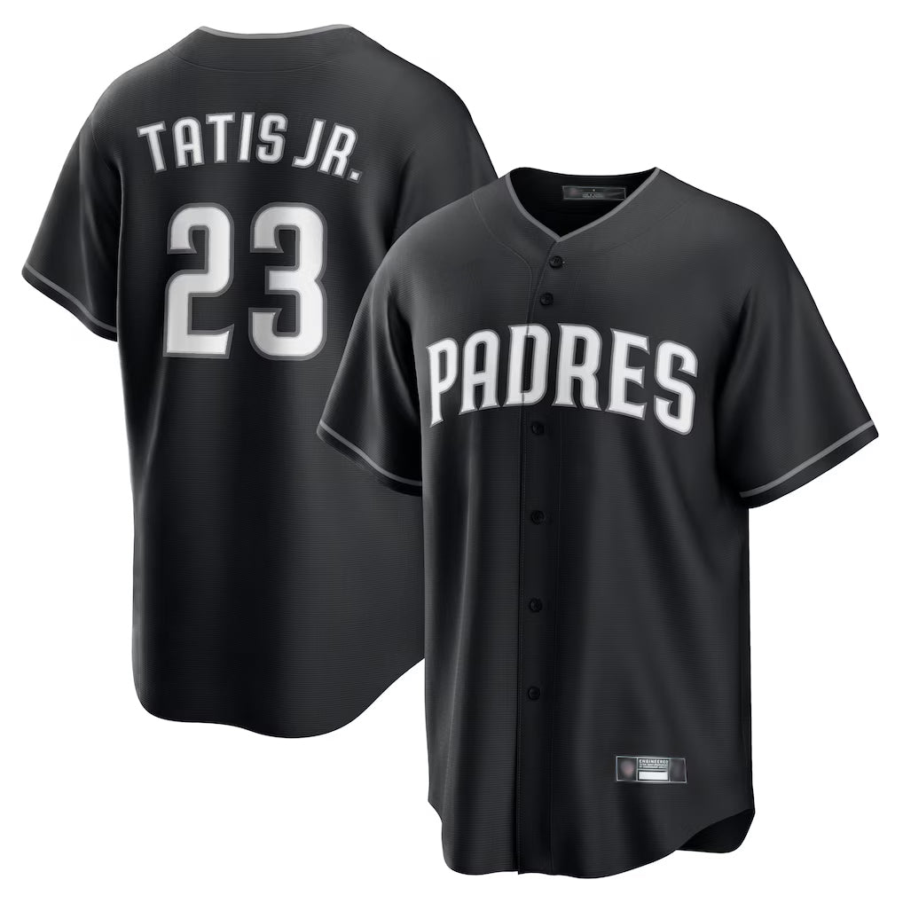 Rebec S.Diego Padres #23 Fernando Tatis Jr Player Black Home Game Stitched Jerseys